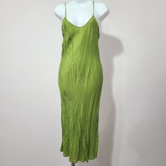 Tibi green Silk beaded dress Ruffle hem size S - Picture 13 of 16
